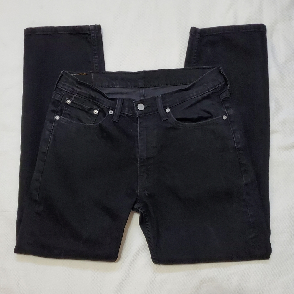 Levi's 514 Straight Fit Jeans Black 33" Waist - Picture 3 of 10